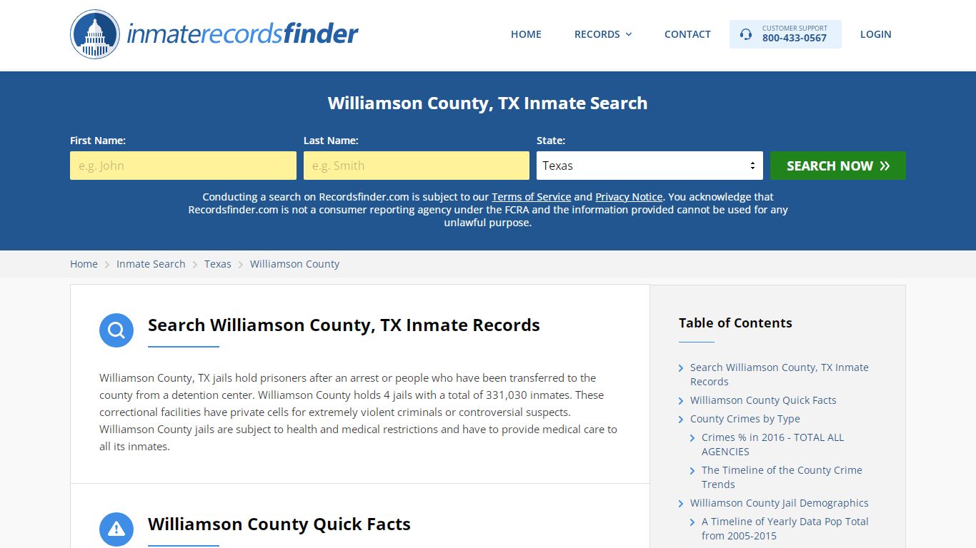 Williamson County, TX Inmate Lookup & Jail Records Online