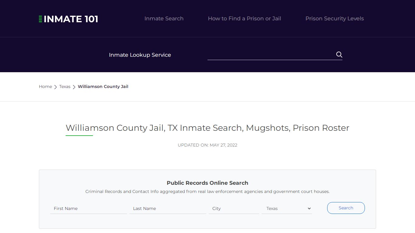 Williamson County Jail, TX Inmate Search, Mugshots, Prison ...